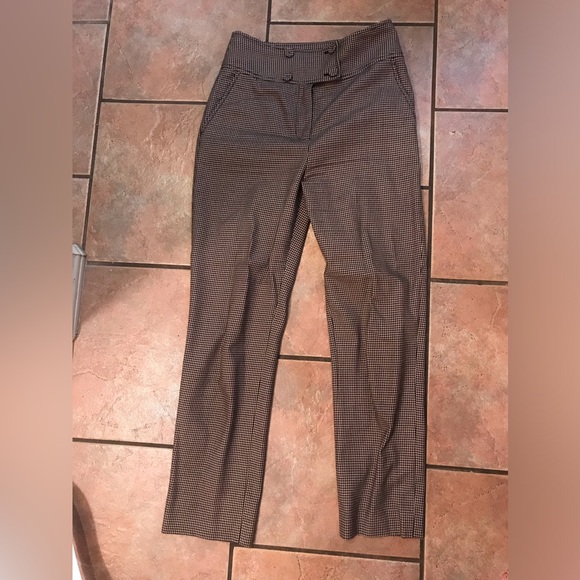 Rebecca Taylor Houndstooth crop style office pant four button high rise pants - Picture 3 of 6
